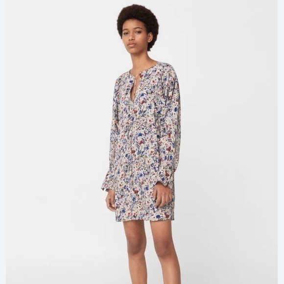 Mango Dresses & Skirts - Mango Multicolor Floral Long Sleeve boho mini Dress Size 4